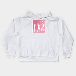 Woman With Flowers - Pink Kids Hoodie